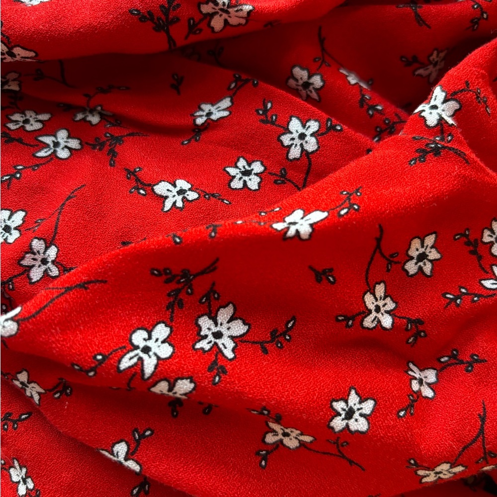 EUC Mercer & Madison Floral Sleeveless A-Line Red Mini Dress | Women’s 12 - Picture 10 of 14